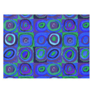 Kandinsky Kleuronderzoek Blauwe Vierkanten Vierkan Tafelkleed