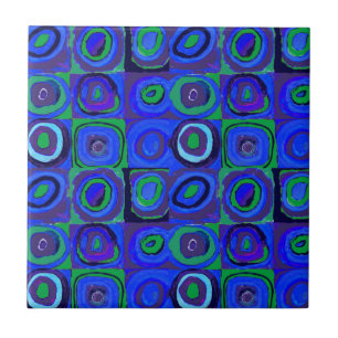 Kandinsky Kleuronderzoek Blauwe Vierkanten Vierkan Tegeltje