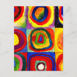 Kandinsky Kleuronderzoek Vierkanten Cirkel Kunst  Briefkaart