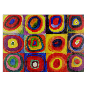 Kandinsky Kleuronderzoek Vierkanten Cirkel Kunst  Snijplank