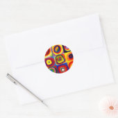 Kandinsky Kleuronderzoek Vierkanten Cirkels Kunst Ronde Sticker (Envelop)