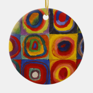 Kandinsky Kleuronderzoek Vierkanten Kleurrijke Vie Keramisch Ornament