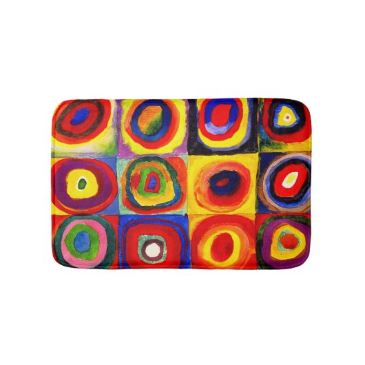 Kandinsky Kleuronderzoek Vierkanten Vierkanten Cir Badmat (Voorkant)