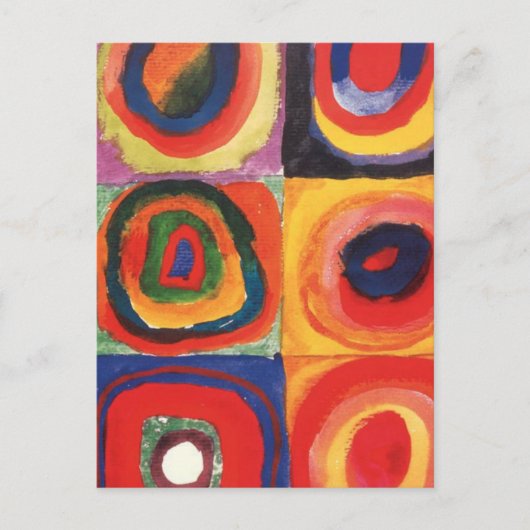 Kandinsky Kleuronderzoek Vierkanten Vierkanten Cir Briefkaart (Voorkant)