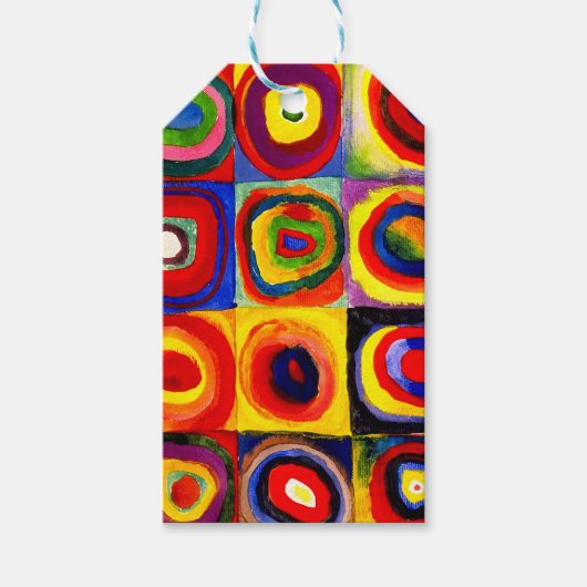 Kandinsky Kleuronderzoek Vierkanten Vierkanten Cir Cadeaulabel (Voorkant)
