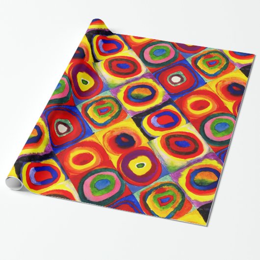 Kandinsky Kleuronderzoek Vierkanten Vierkanten Cir Cadeaupapier (Uitgerold)