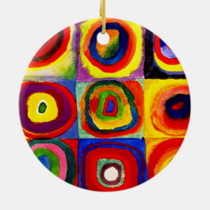 Kandinsky Kleuronderzoek Vierkanten Vierkanten Cir Keramisch Ornament