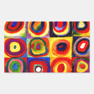 Kandinsky Kleuronderzoek Vierkanten Vierkanten Cir Rechthoekige Sticker