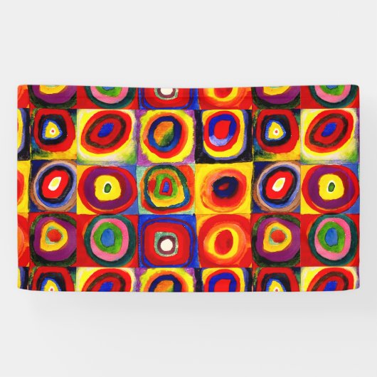 Kandinsky Kleuronderzoek Vierkanten Vierkanten Cir Spandoek (Horizontaal)