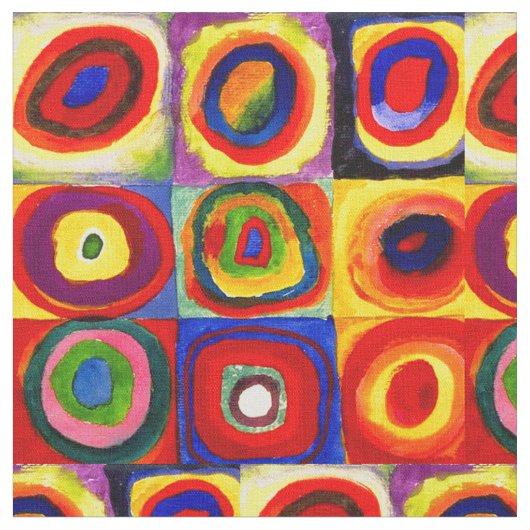 Kandinsky Kleuronderzoek Vierkanten Vierkanten Cir Stof (Close Up)