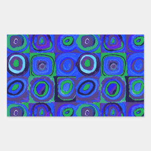 Kandinsky Kleurstudie Blauwe Vierkanten Vierkant C Rechthoekige Sticker