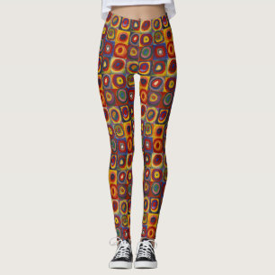 Kandinsky Kleurstudie Vierkanten Kleurrijke Vierka Leggings