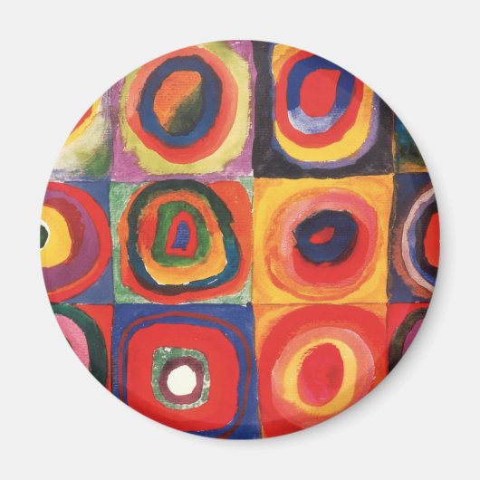 Kandinsky Kleurstudie Vierkanten Vierkanten Cirkel Magneet (Voorkant)