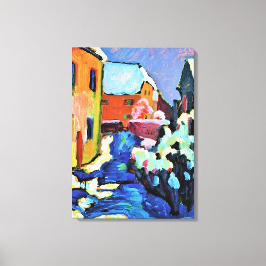 Kandinsky - Kochel, Kerkhof en Pastorie Canvas Afdruk (Voorkant)