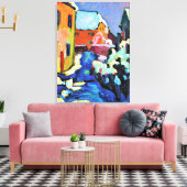 Kandinsky - Kochel, Kerkhof en Pastorie Canvas Afdruk (Insitu (Woonkamer))