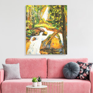Kandinsky - Kochel: Waterval I, Canvas Afdruk