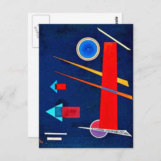 Kandinsky - Krachtig Rood Briefkaart (Voorkant / Achterkant)