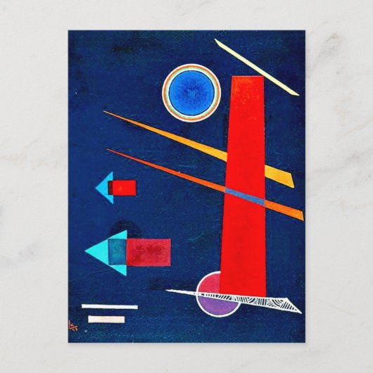 Kandinsky - Krachtig Rood Briefkaart (Voorkant)