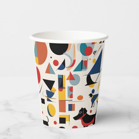 Kandinsky kunst & Hondenliefhebber Papieren Bekers (Voorkant)
