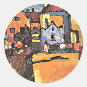 Kandinsky-kunstwerk, Grungasse in Murnau, Ronde Sticker