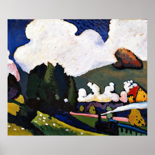 Kandinsky - Landschap bij Murnau met locomotief Poster