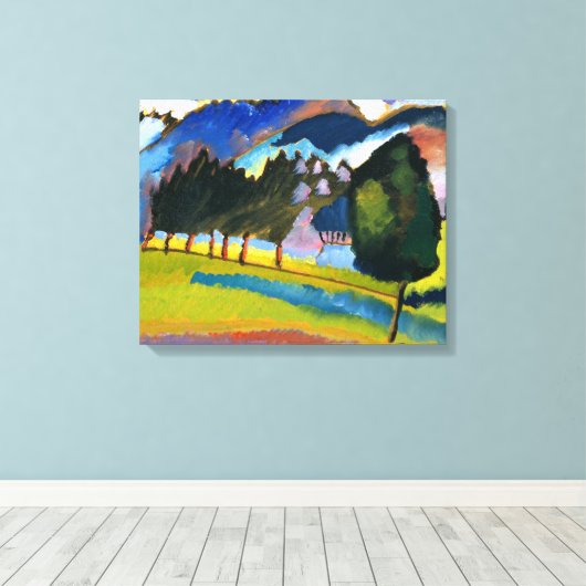 Kandinsky - Landschap met glooiende heuvels Canvas Afdruk (Insitu (Houten vloer))
