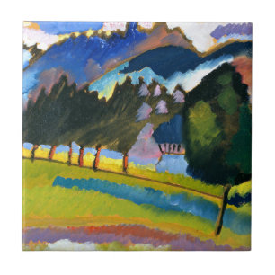 Kandinsky - Landschap met glooiende heuvels Tegeltje
