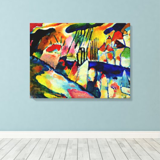 Kandinsky - Landschap met Regen Canvas Afdruk (Insitu (Houten vloer))