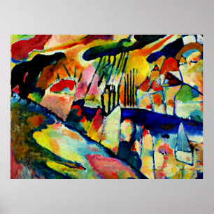 Kandinsky - Landschap met Regen Poster