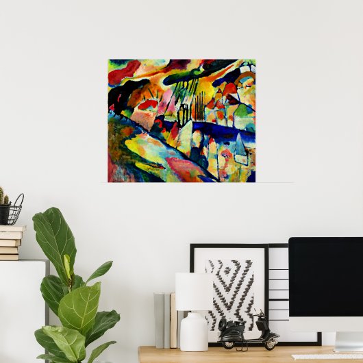 Kandinsky - Landschap met Regen Poster (Thuiskantoor)