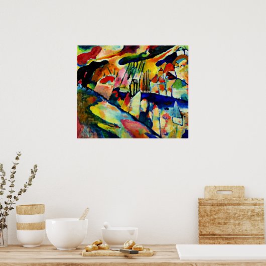 Kandinsky - Landschap met Regen Poster (Keuken)
