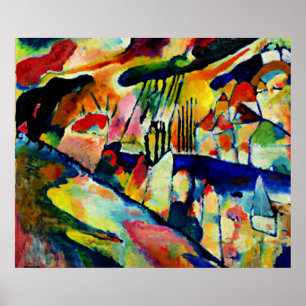 Kandinsky - Landschap met Regen Poster