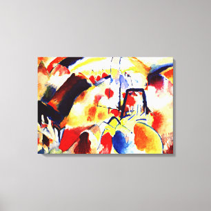 Kandinsky - Landschap met rode vlekken Canvas Afdruk