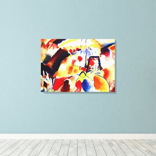 Kandinsky - Landschap met rode vlekken Canvas Afdruk (Insitu (Houten vloer))