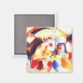 Kandinsky - Landschap met rode vlekken Magneet (Voorkant / Achterkant)