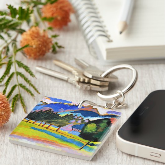 Kandinsky - Landschap met Rolling Hills Sleutelhanger (Voorkant Rechts)