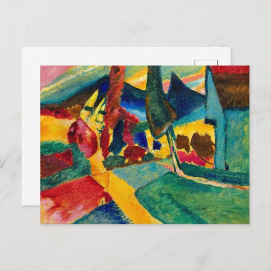 Kandinsky landschap met twee populieren briefkaart (Voorkant / Achterkant)