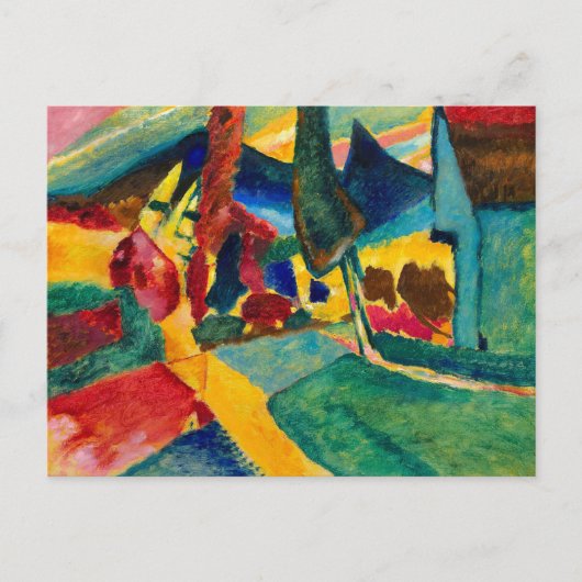 Kandinsky landschap met twee populieren briefkaart (Voorkant)