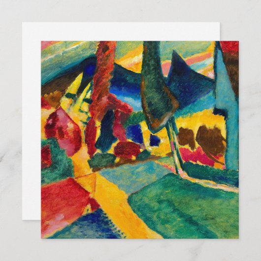 Kandinsky landschap met twee populieren feestdagenkaart (Voorkant / Achterkant)
