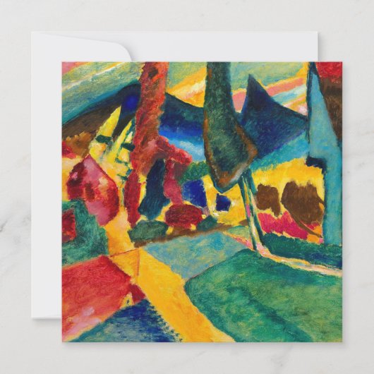 Kandinsky landschap met twee populieren feestdagenkaart (Voorkant)