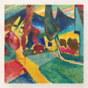 Kandinsky landschap met twee populieren glazen onderzetter