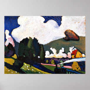 Kandinsky - Landschap nabij Murnau met locomotief Poster
