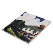 Kandinsky - Landschap nabij Murnau met locomotief Tegeltje (Zijkant)