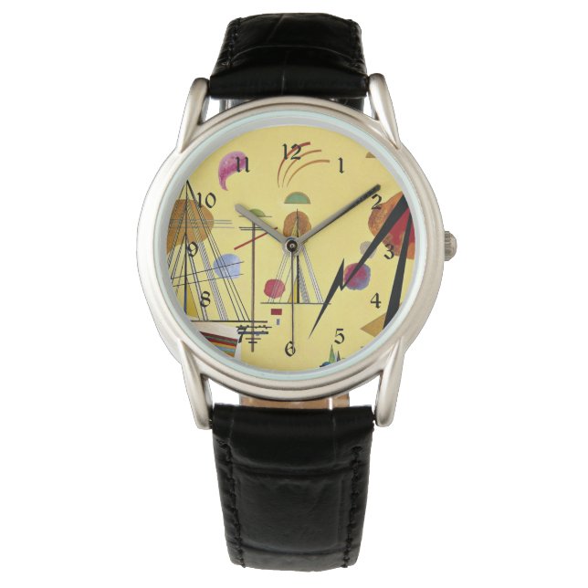 Kandinsky - Lijn-Vlek, abstracte kunst Horloge (Voorkant)