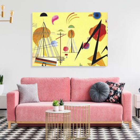 Kandinsky - Line-Spot, kleurrijk abstract schilder Canvas Afdruk (Insitu (Woonkamer))