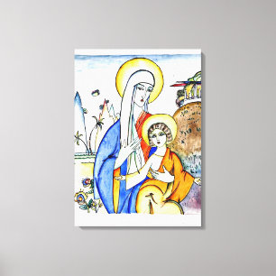 Kandinsky - Madonna en Child, prachtig schilderij Canvas Afdruk