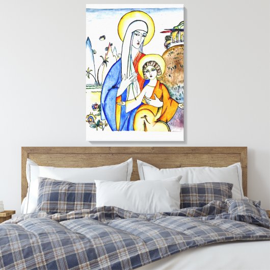 Kandinsky - Madonna en Child, prachtig schilderij Canvas Afdruk (Insitu (Slaapkamer))