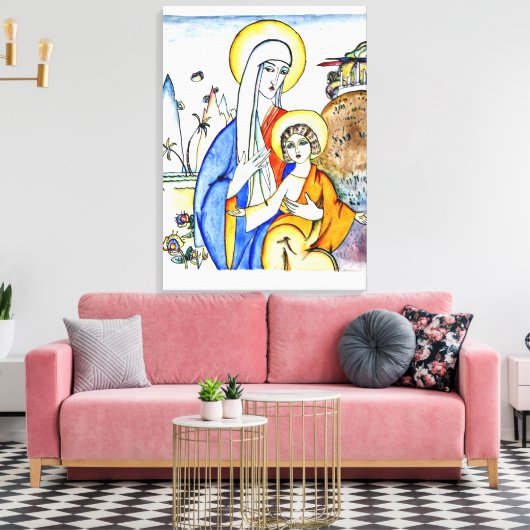 Kandinsky - Madonna en Child, prachtig schilderij Canvas Afdruk (Insitu (Woonkamer))