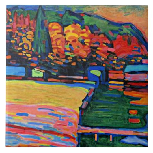 Kandinsky - Meer van Starnberg Tegeltje (Voorkant)