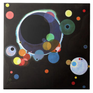 Kandinsky - Meerdere Cirkels Tegeltje